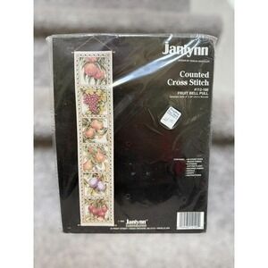 Vintage NOS Counted Cross Stitch Kit Janlynn Fruit Bell Pull Teresa Wentzler
